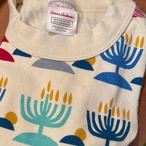 Hanna Andersson Festive Menorah Pajama Top - Blue, Yellow, Pink